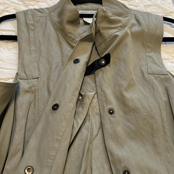 Sarah Pacini Olive Sleeveless Draped Top — Size 8–10 (SP 2) - Picture 10 of 14